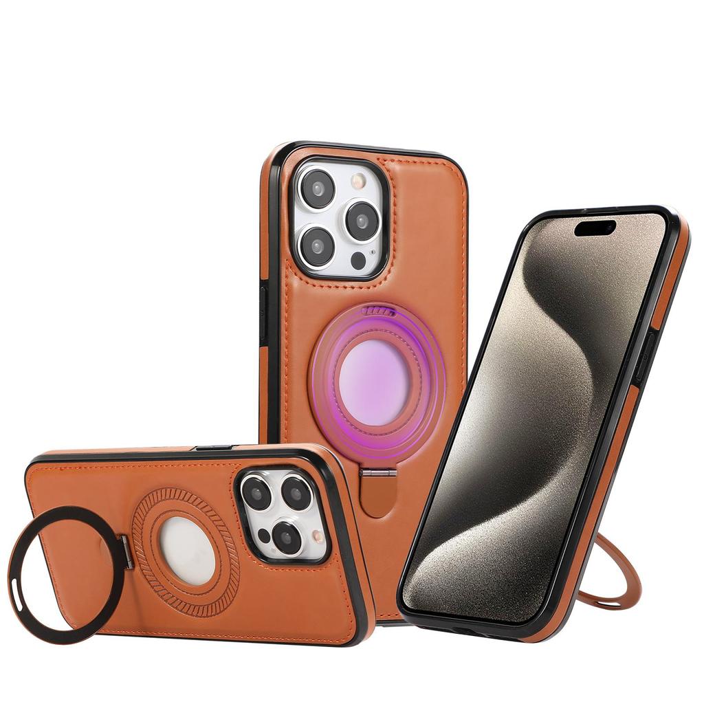 Magnetische Ringhalterung für iPhone15ProMax mit kabelloser MagSafe-Ladeunterstützung und seitlicher Aufkleber-Schutzhülle