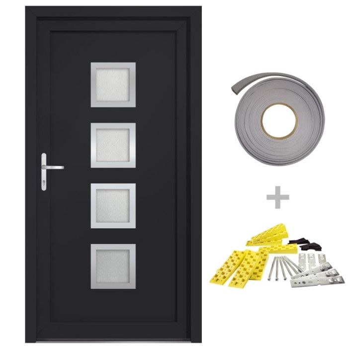 VidaXL Porte d'entrée anthracite 108x200 cm PVC 3187853