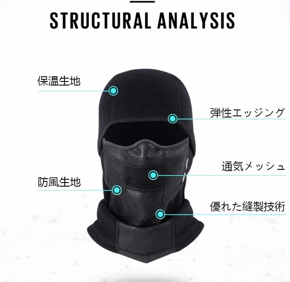 Yokepro Balaclava for Winter Cold Protection Neck Sun Perfect for and Other Sports [Cold Protection, Windproof, Warm, Sweat-Wicking, Quick-Drying,