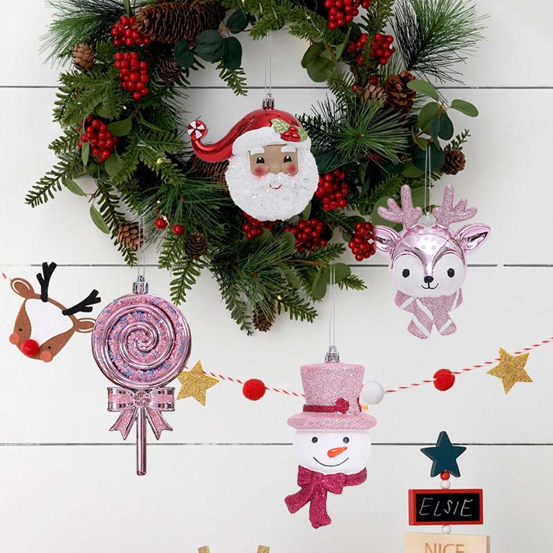 1pc Christmas tree decoration, Santa Claus, snowman, elk, artificial lollipop decoration, with hanging rope