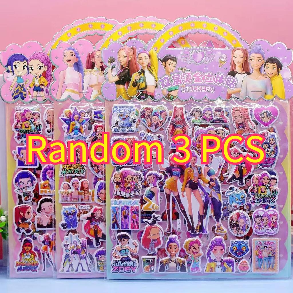 1/3/6 Stück Kpop Dämonenjäger Aufkleber Anime Tiger Rumi Mira Zoey Laserschnitt Aufkleber Bürobedarf und Schulbedarf Dekoration