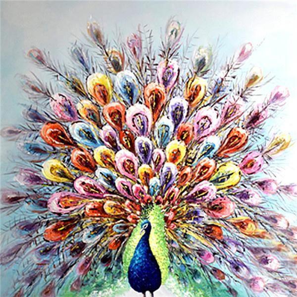 Diamond Painting Peacock Colorful Full Drill Square Diamond Embroidery 5D DIY Needlework Mosaic Art Handmade Gift