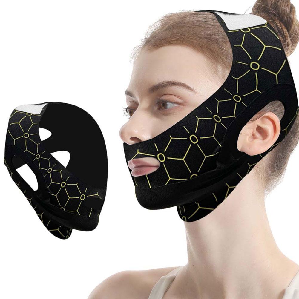 

2026 V-shaped Facial Lifting Bandage Facial Slimming Shaping Band Breathable Double Chin Reducer V Line Chin Up Belt чёрный