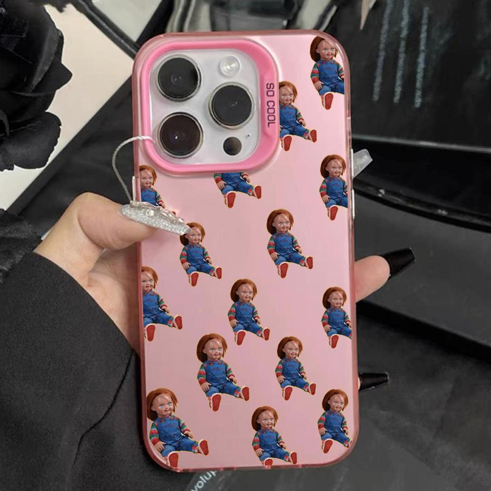 

Horror Scary C-Chucky Doll Phone Case For iPhone 16,15,14,13,12,11,Pro,Max,Plus,Mini,XS,SE Anti Fall Pink Matte Hard Bumper iPhone13