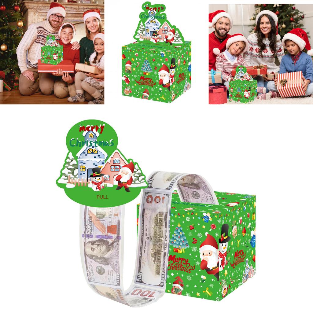 Christmas Celebration Money Box With Festive Green Santa For Event Decor And Gifting