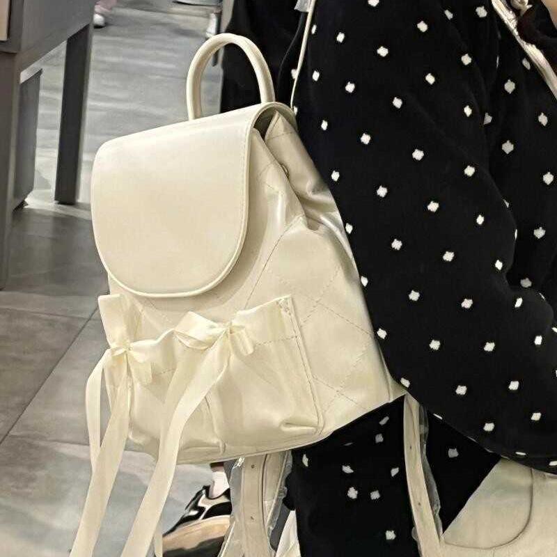 Girl Student Class Backpack Ballet Style Small And Lightweight Backpack Niche Bow Schoolbag Light And Waterproof