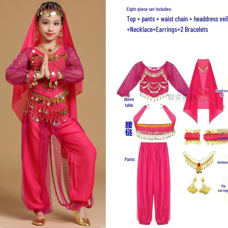 Children's Xinjiang Ethnic Dance Costume for Girls - Toddler Belly Dance Performance Outfit