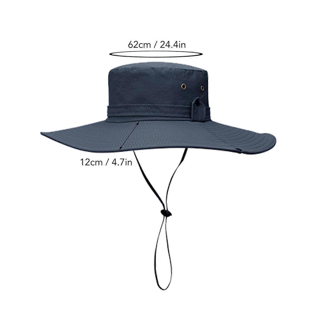 Bucket Hat Wide Brim UPF50+ Breathable Water Repellent with Adjustable Drawstring Sun Hat for Men Hiking Camping Beach Dark Blue
