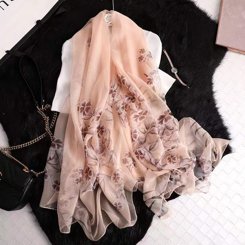Luxus Marke Große Seide Schal Frauen Mode Druck Tücher und Wrap Bufanda Foulard Weibliche Strand Schals Dünne, Weiche Stolen