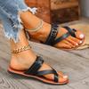 New Summer Women's Plus Size Toe Loop Fashion Flat Casual Slide Sandals