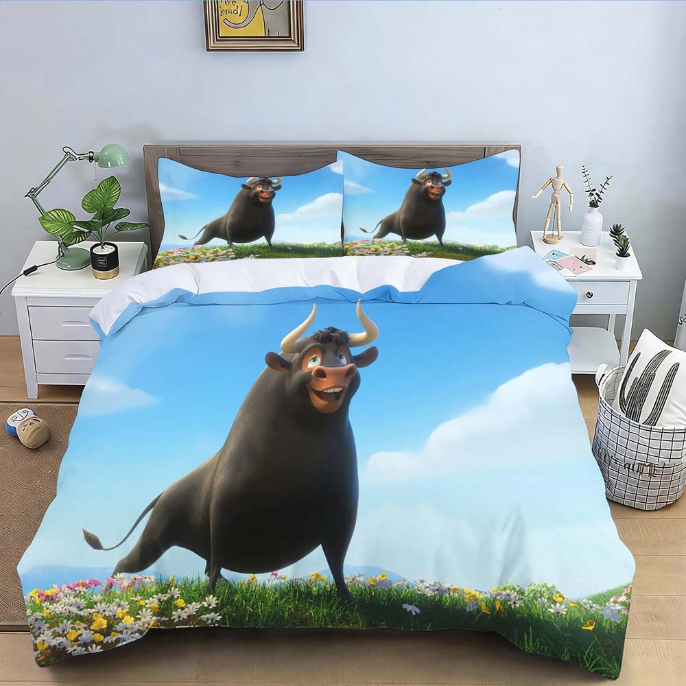 Set Biancheria da Letto Cartone Animato Ferdinand Copripiumino Copriletto con Federa Singolo Matrimoniale Queen King Size Ragazzi Adulti Tessile per la Casa