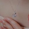 Huitan Fresh Style Women Pendant Necklace Bowknot Shaped Aesthetic Inlaid Shiny CZ Accessories Jewelry for Wedding Anniversary