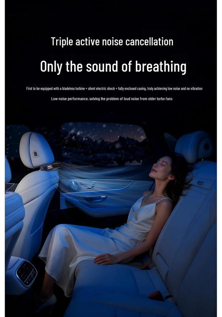 Car Seat Dual-Turbine USB Fan - Low-Noise New Car Aroma Gift