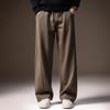 High-end American retro trendy brand drape casual pants men's winter velvet straight splicing elastic sports sweatpants men