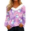Long Sleeve Shirts For Women Cute Tops Christmas Prints Tees Blouses Casual Plus Size Basic Tops Pullover