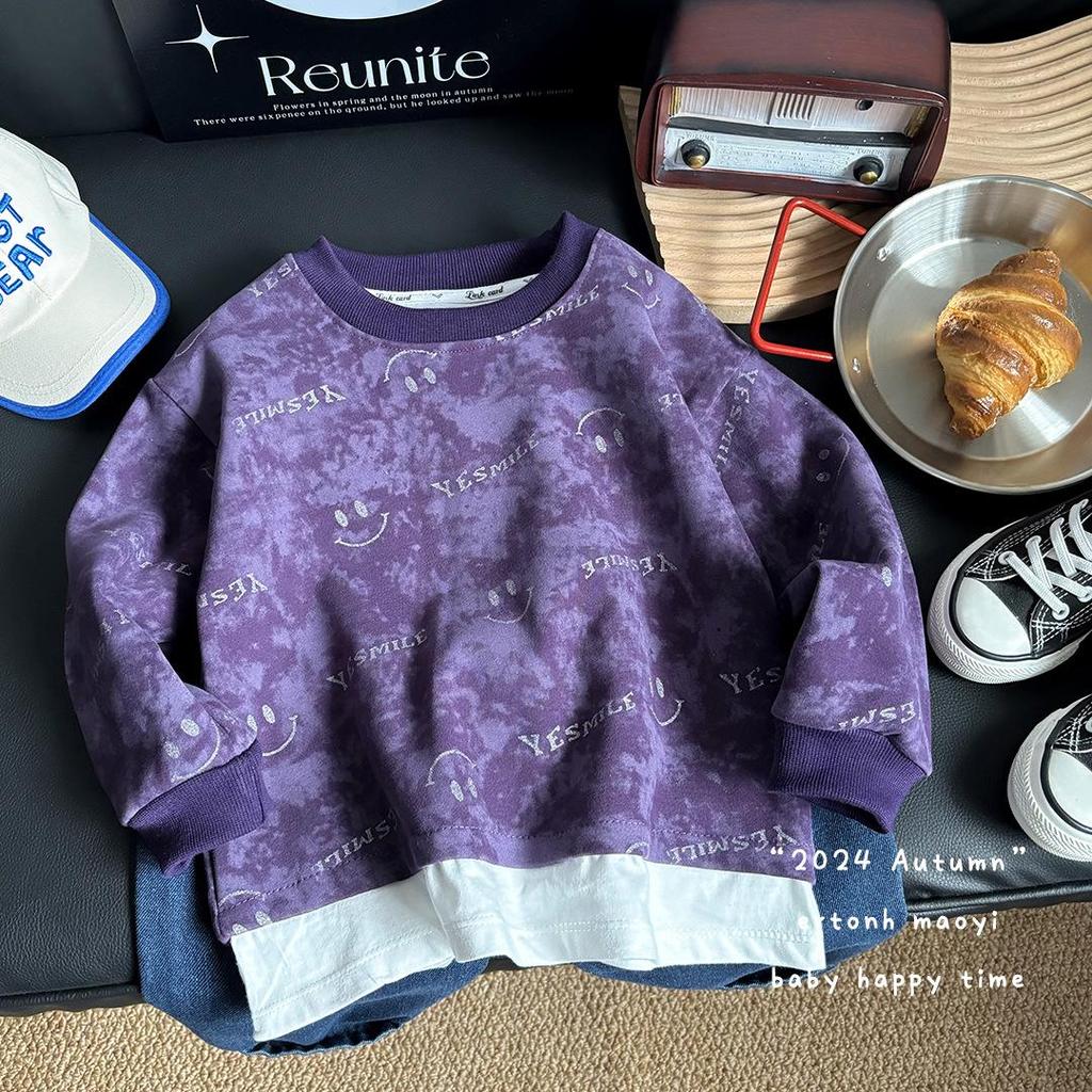 Trendy Autumn Long Sleeve Sweatshirt for Boys & Girls - Retro Street Style