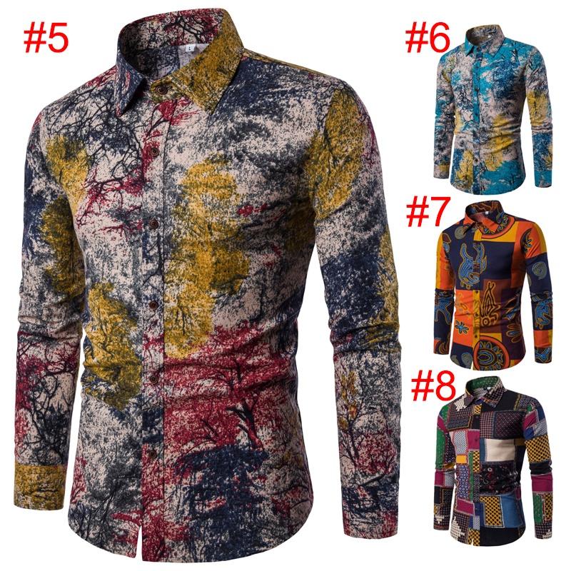 Fashion Mens Summer Casual Dress Shirt With Vibrant Floral Design And Comfortable Cotton Blended Fabric