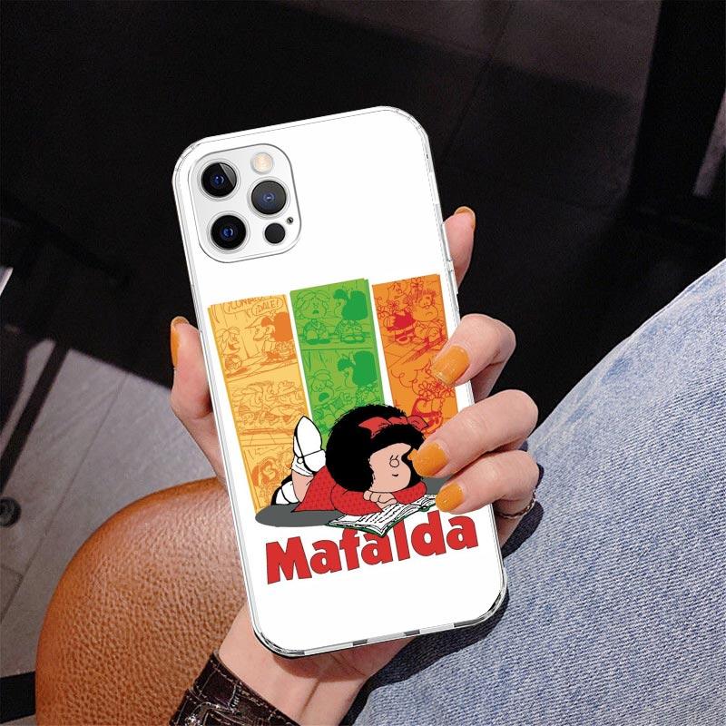 Cartoon Cute Mafalda Phone Case For iPhone 13 12 Mini 11 Pro Max XS XR X SE 7 8 Plus 5S 5 6S 6 Gift Print Cover Fundas