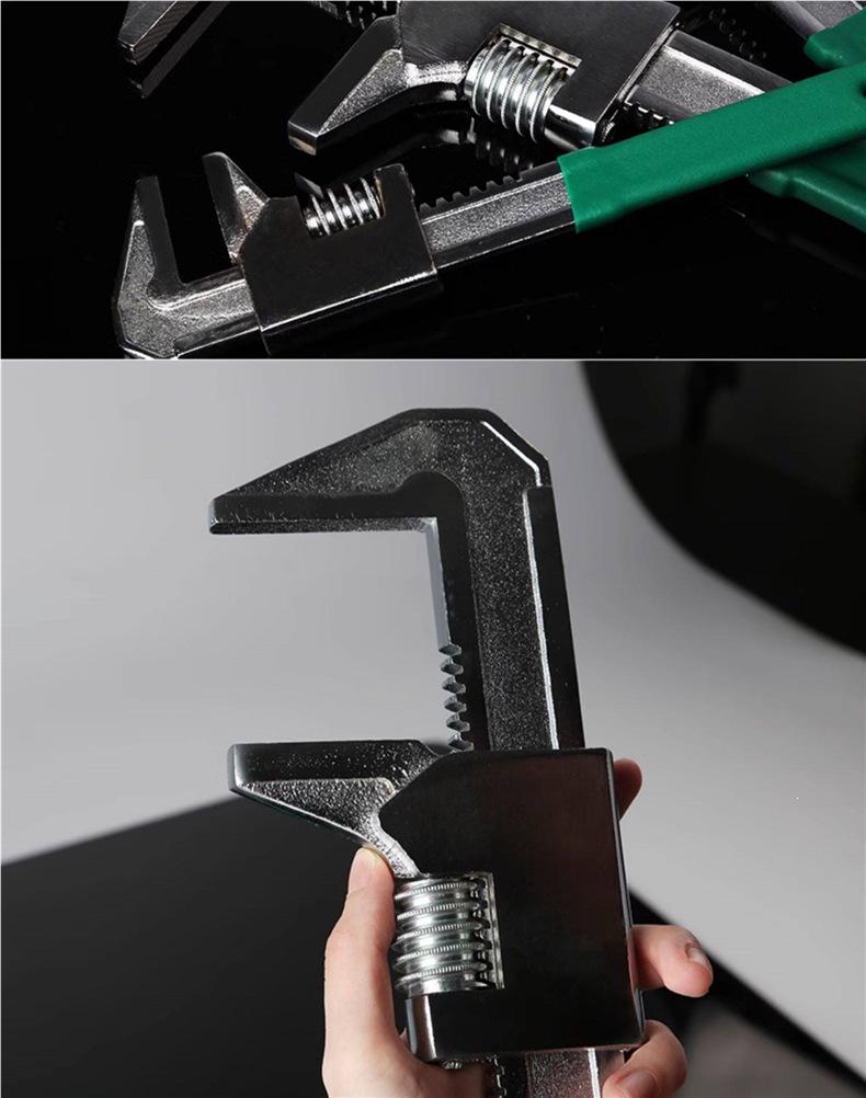 Multi-Functional Right-Angle F-Type Adjustable Wrench with Large Opening