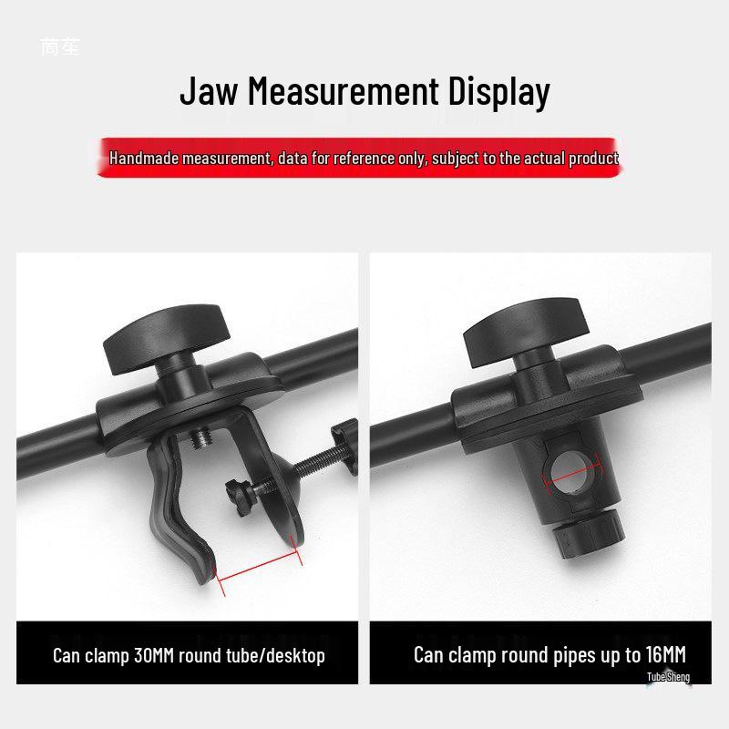 Telescopic Desktop Floor Stand with Adjustable Microphone & Phone Clip for Live Streaming