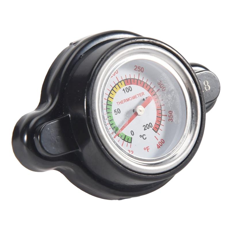 High Pressure Radiator Cap With Temperature Gauge, 1.8 Bar Radiator Cap 25.6Psi For Honda, Kawasaki, Suzuki, Yamaha-A99D