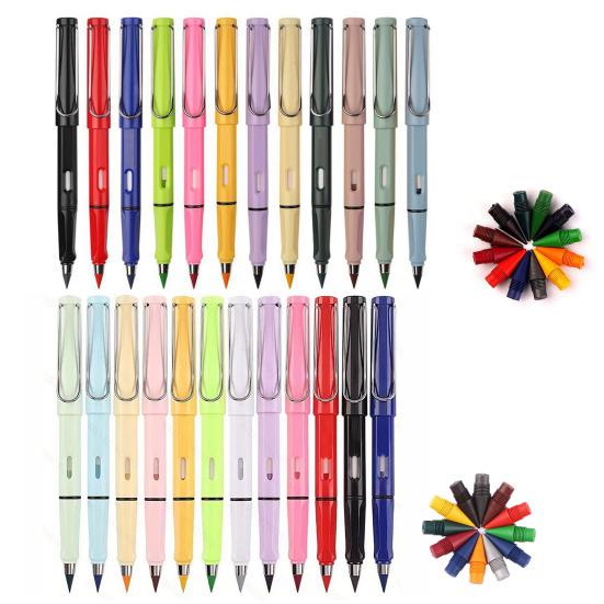 12 ks Přenosná smazatelná bezinkoustová tužka Věčné tužky s 12 ks Vyměnitelnými hroty pro psaní a umělecké skicování