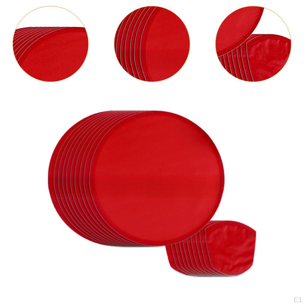 10 Pieces Folding Fan ,Flying Disc Summer, Classic ,Diameter 20 cm, Round Portable for