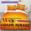 Benutzerdefinierter Name FC Union Berlin Muster Bettwäsche-Steppdecken-Set Steppdeckenbezug Kissenbezug Heimdekoration Geburtstagsgeschenk (1*Bettbezug+2*Kissenbezug ohne Füllung)