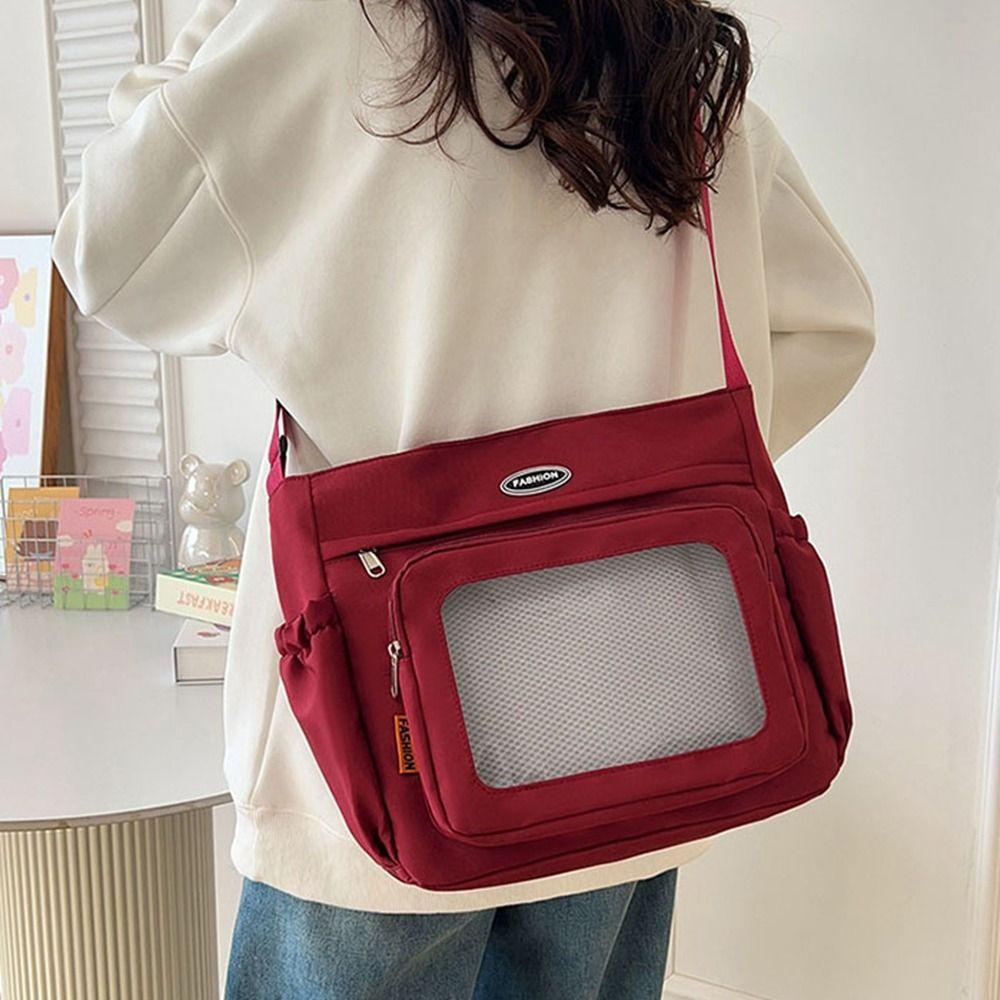 Zipper Bag Transparent Bags Cotton Doll Bag Shoulder Bag Solid Color Itabag  Small Item Bag