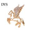 Alloy Brooch Accessory Rhinestone Flying Horse Brooch, Hollow Winged Lapel Pin for Men Jewelry Women, Decorative Badge Clothes Bag Hat Scarf Suits