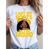 I Got My Boots on The Ground Cartoon Woman Design Ladies Summer White Crew Neck Breathable Short Sleeve Aesthetic Clothes