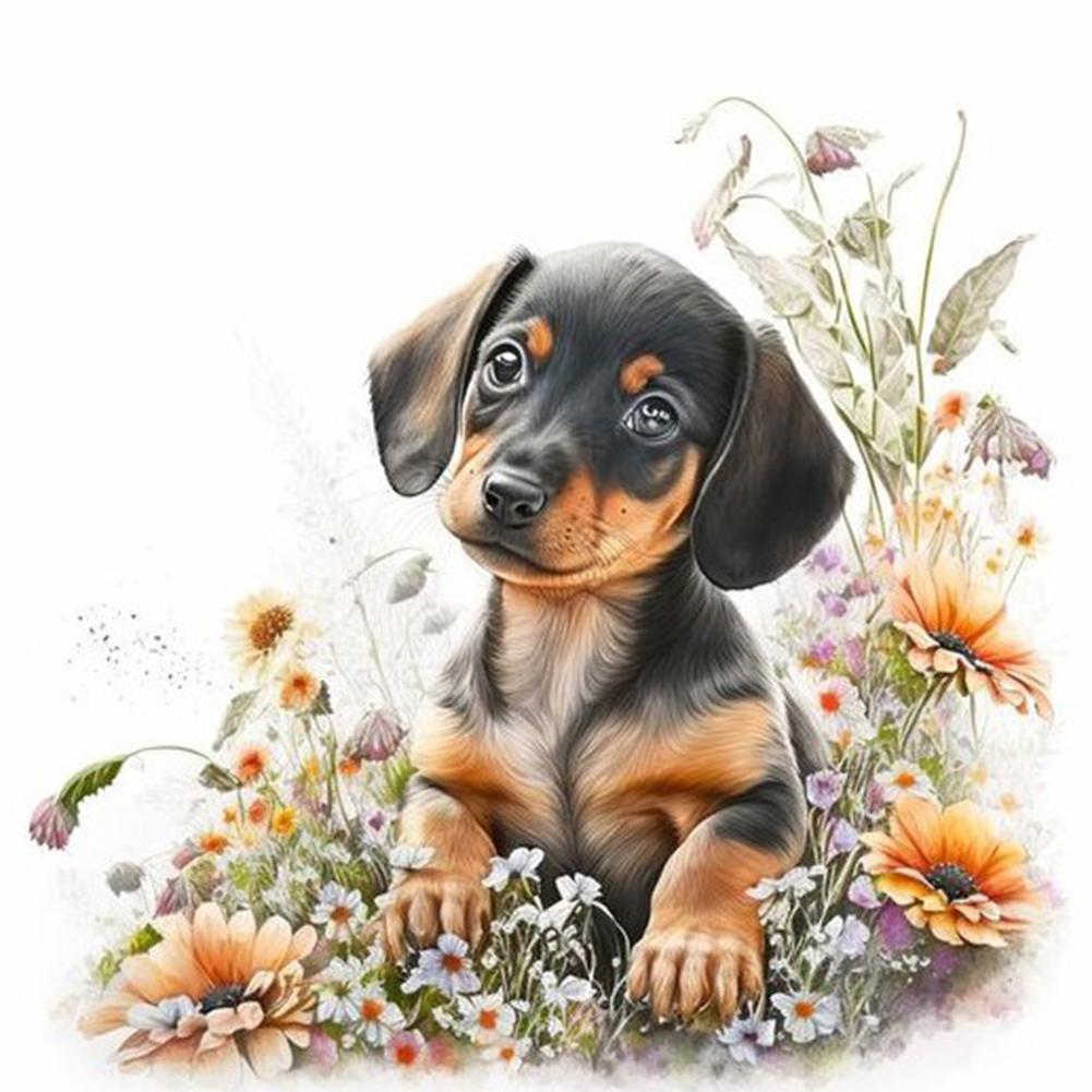 4pcs5D DIY Full Round Drill Diamond Painting Dog Rabbit Panda ElephantKit30x30cm