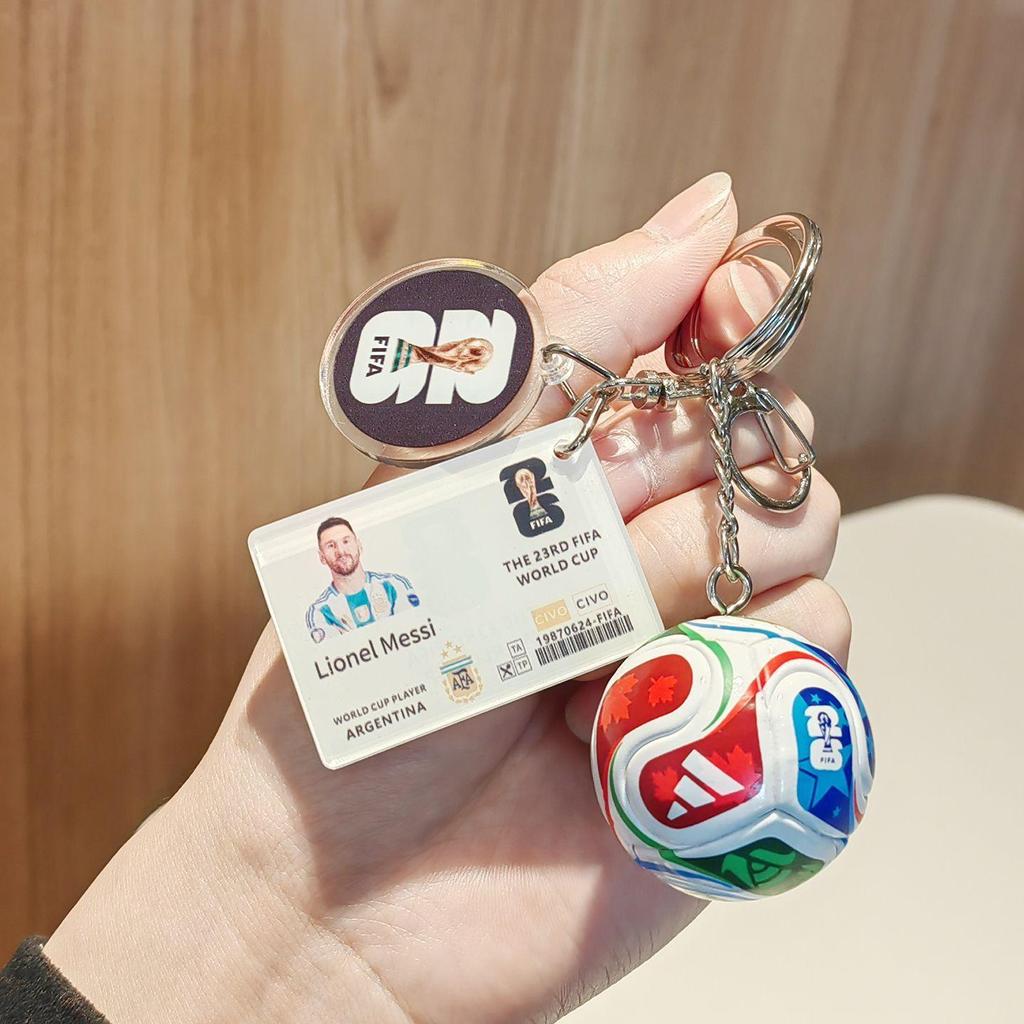Messi Ronaldo Football Keychain - 2026 World Cup Player Gift Set