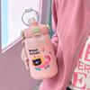 Large Capacity Thermal Cup Double Drinking Straw Coffee Cup Cute Vacuum Cup  for Children