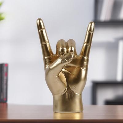 Nový Produkt Kovové Gesto Rock Darček Jednoduché Živicové Ozdoby Ruky Domáci Bar Kancelária Stolové Dekorácie