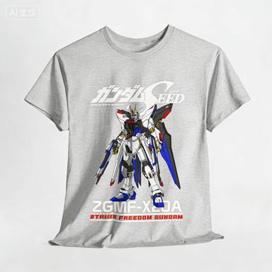 2026 summer New Gundam pattern Warrior Loose Short Sleeve pure cotton Tshirt  Pure Cotton Round Neck TopTrendy quality shirt