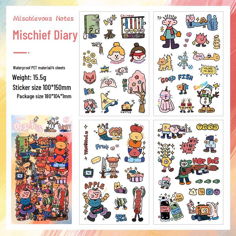 Cross-border Cute Island Pet Cartoon Stickers for Children s Journaling and DIY Crafts