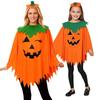 Adult & Kids Glow-in-the-Dark Pumpkin Costume Set (Hat & Cape) for School or Halloween Party