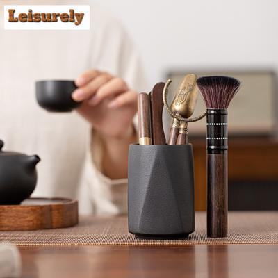 Retro Cloud Ink Six Gentlemen Set Tea Tools Kit  Supplies Clip Brush Set Tea Ceremony Accessories Home Storage Gentlemen's Bucke