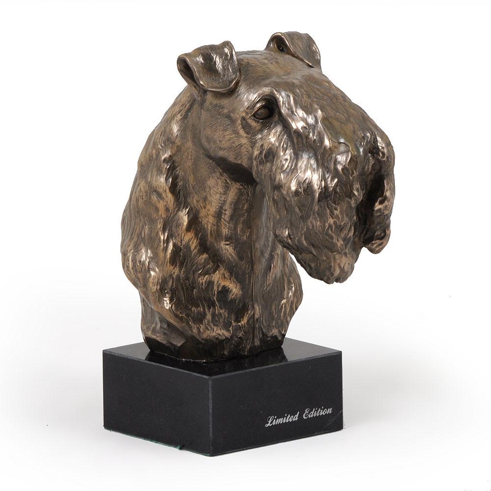 Kerry Blue Terrier, Irish Blue Terrier - Dog Statue, Bust On Stone Base, Sculpture, Trophy for Dog Show by Art-Dog Brand