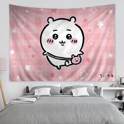 Kawaii Usaki Roztomilý Chiikawa Kreslený Y2k Gobelín Pokojová Dekorace Domácí Dekorace Látka na Zavěšení na Zeď do Ložnice