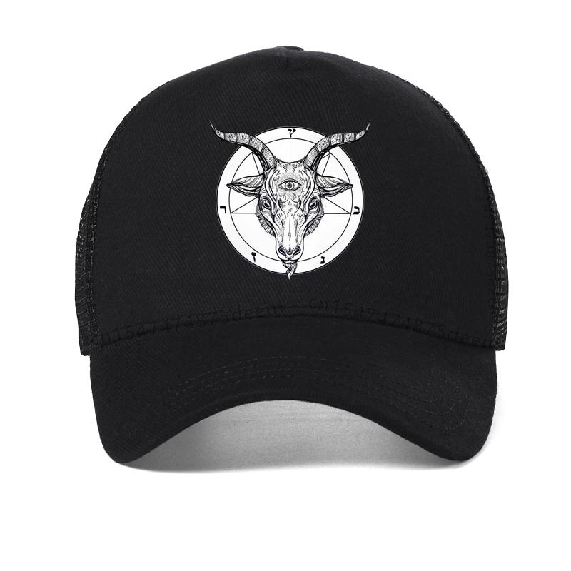Roman Catholic Church knights Templar pentagram Baphomet Satan printing baseball cap Summer Mesh breathable trucker hat gorras