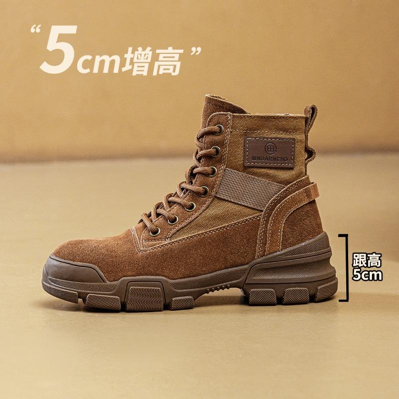 Inner heightening Martin boots women's new spring and summer desert hiking boots retro outdoor hiking tooling short boots spring and autumn