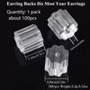 Anti-Drop Transparent Resin Earring Backs - Non-Allergenic, Octagonal, Cylindrical Suction Cups.