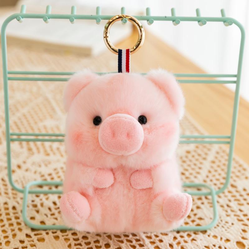 Soft and Cute Spherical Plush Pendant Panda Doll Rabbit Backpack Hanging Pink Pig Keychain Event Gift