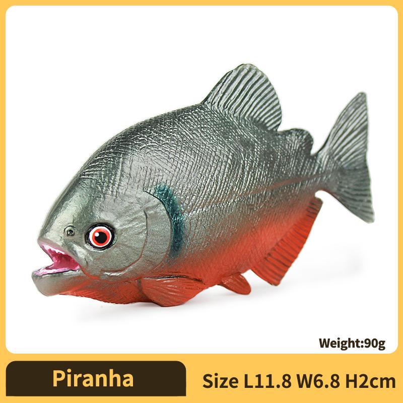 

# Wild Animal Piranha Figurine Lifelike Hand Fish Figure - Educational Plaything for Boys Girls and Kids Ages 3+ Collectable