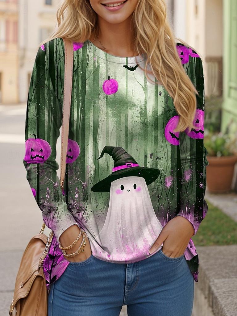 Plus Size Women's Long-sleeved Daily Casual Home Clothing, Cat Print Is Comfortable, Recommended for Women In Autumn and Winter