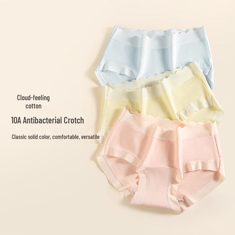 Qianfeili Women s Cloud-feel Cotton Mid-Waist Briefs, 7-Pack