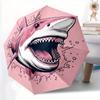 1pc Shark Pink Automatic Folding Umbrella, 8-Rib Sturdy Canopy, Portable Travel Umbrella for Outdoor Use
