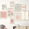 Abstract Matisse Lines Girl Coral Leaves Wall Art Canvas Painting Nordic Posters And Prints Wall Pictures For Living Room Decor